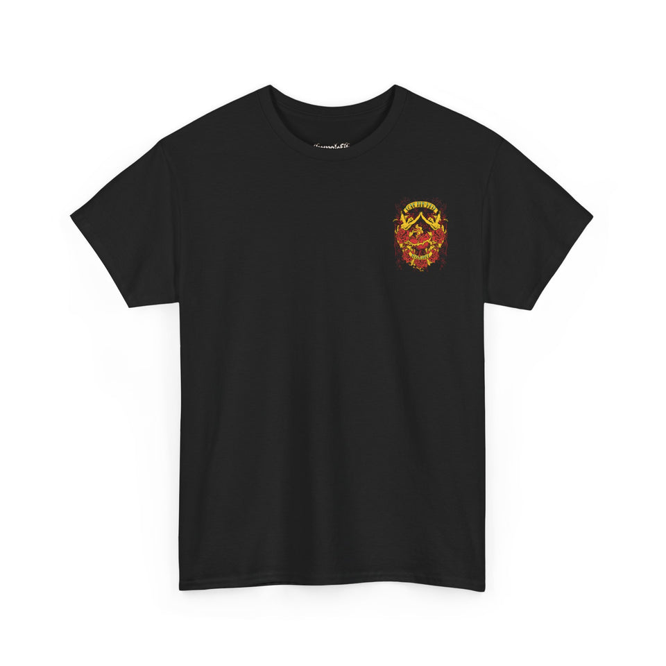 Bold Graphic Unisex Heavy Cotton Tee - Love & Roses Design