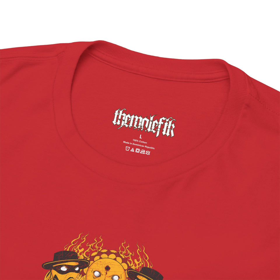 Unisex Heavy Cotton Tee - Vibrant Flame Character Graphic Tee