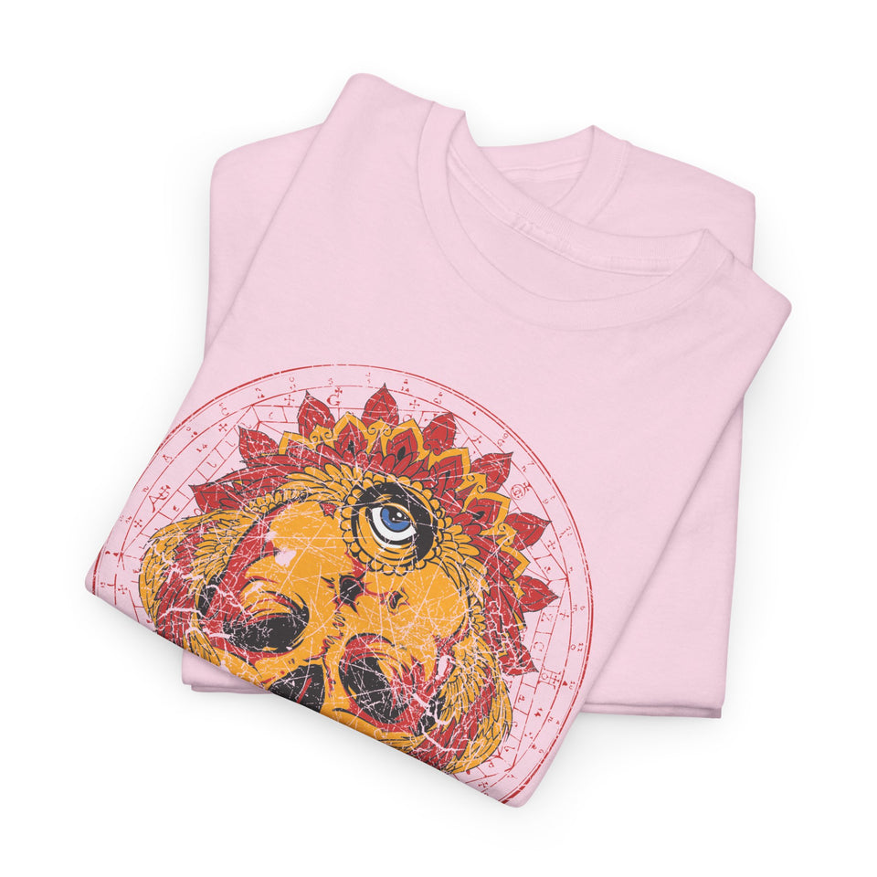 Bohemian Skull Unisex Heavy Cotton Tee - Vibrant Art Tee for Free Spirits