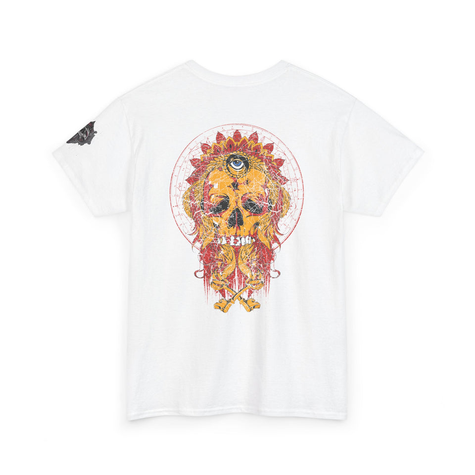 Vintage Skull Art Unisex Heavy Cotton Tee - Gothic Streetwear Fashion