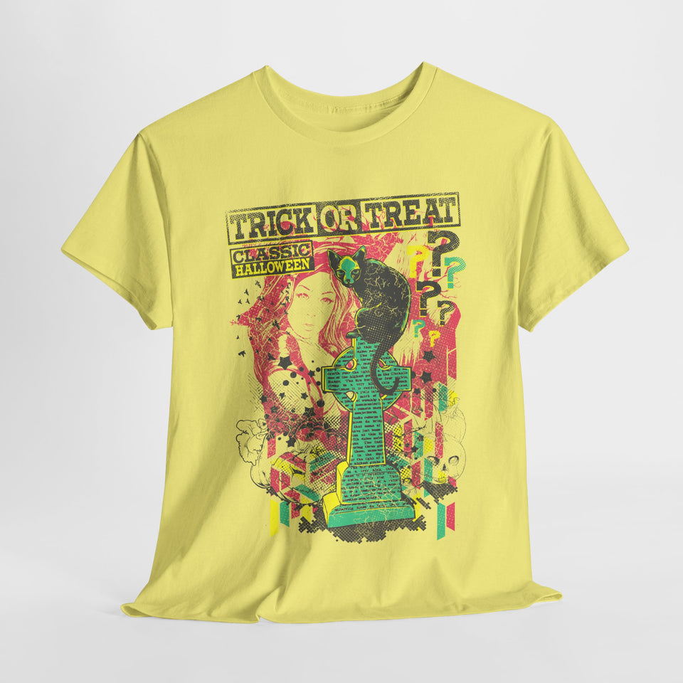 Trick or Treat Graphic Tee - Unisex Heavy Cotton T-Shirt