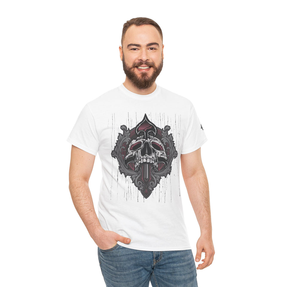 Vintage Skull Art Unisex Heavy Cotton Tee - Gothic Streetwear Fashion