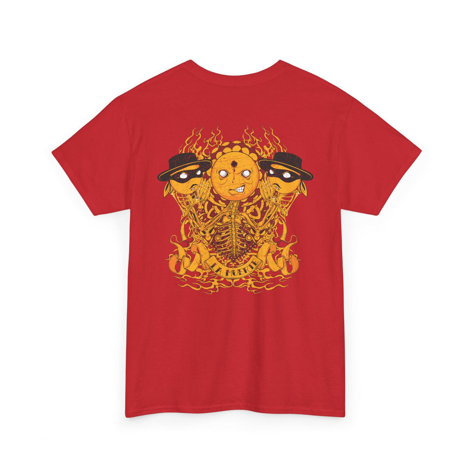 Unisex Heavy Cotton Tee - Psychedelic Skull Graphic Tee for Music Lovers